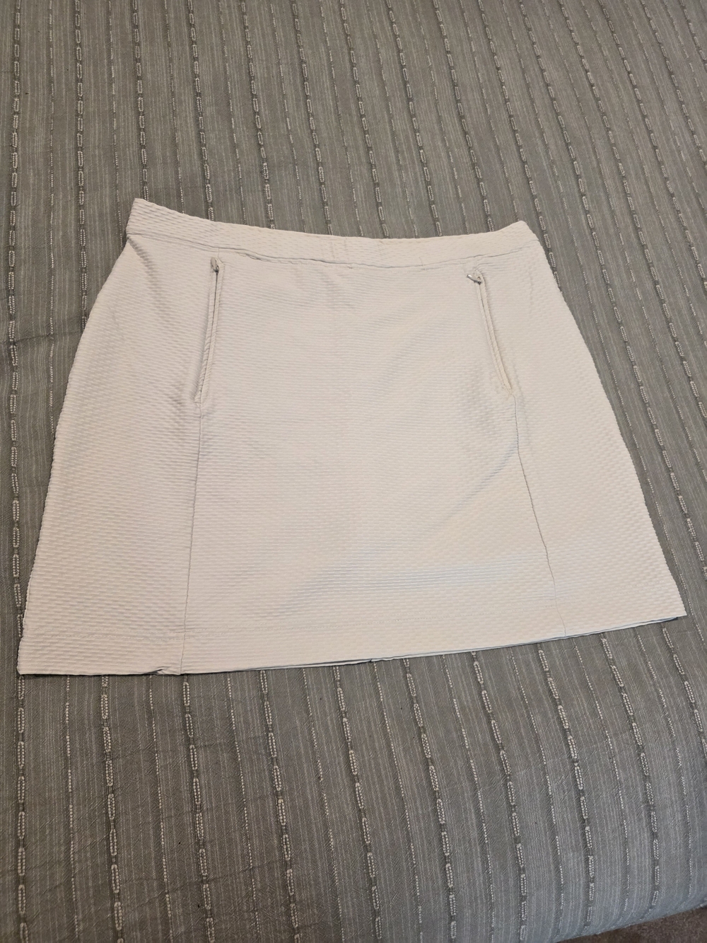 Classic Cream Textured A-Line Skirt
